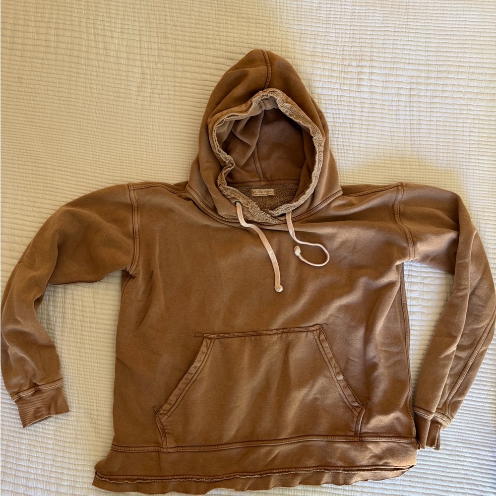 Free People Fleece Brown Pullover Hoodie